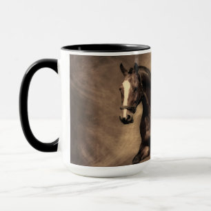 Beautiful brown horse throw pillow mug