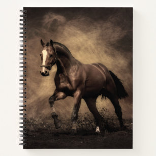 Beautiful brown horse throw pillow notebook