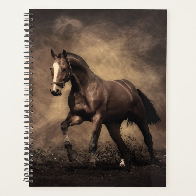 Beautiful brown horse throw pillow planner (Front)