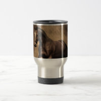Beautiful brown horse throw pillow
