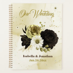 Beautiful brown ivory and gold flowers wedding planner