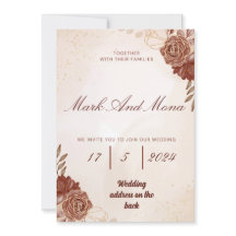 Beautiful brown wedding invitation