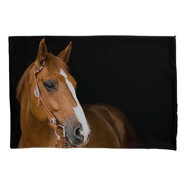 Beautiful Brown White Quarter Horse Photo Pillowcase (Front)