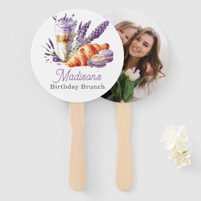 Beautiful Brunch themed Photo Personalized Hand Fan (Front and Back)