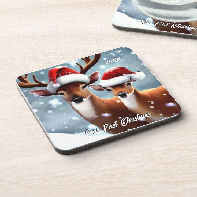 Beautiful Buck and Doe Coaster (Left Side)