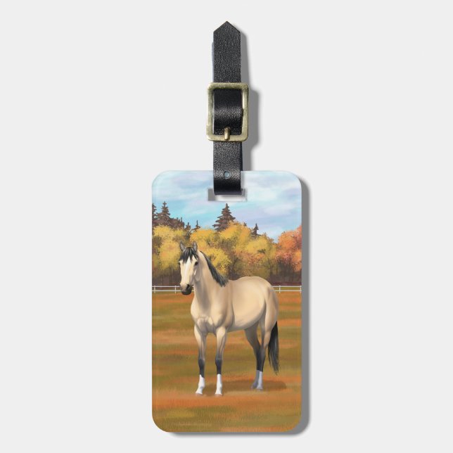 Beautiful Buckskin Quarter Horse Luggage Tag (Front Vertical)