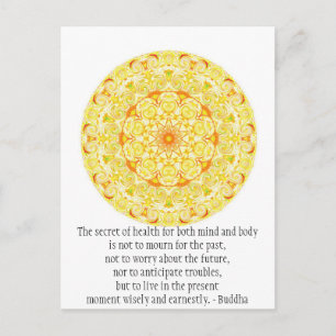 Beautiful Buddhist Quote with Vibrant Mandela Postcard
