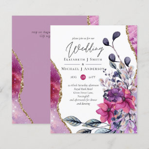 Beautiful BUDGET Violet Pink Floral Agate Wedding
