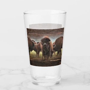 Beautiful Buffalo Herd Glass
