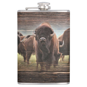 Beautiful Buffalo Herd Hip Flask