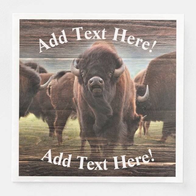 Beautiful Buffalo Herd   Napkin (Front)