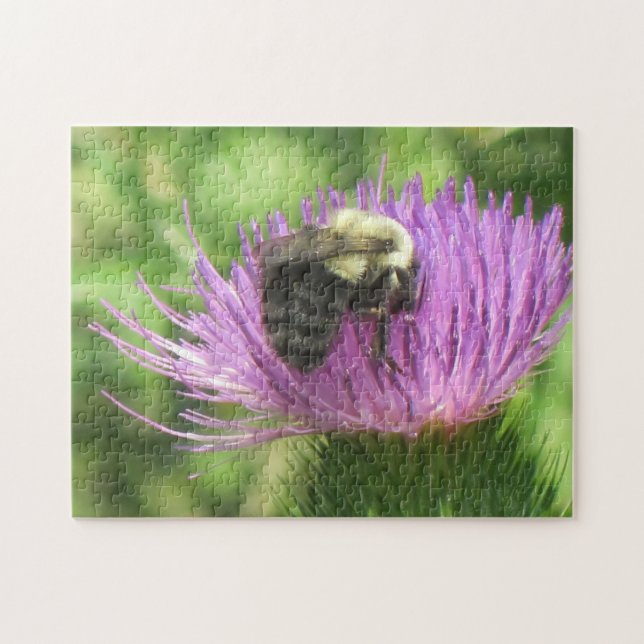 Beautiful Bumblebee and Thistle Jigsaw Puzzle (Horizontal)