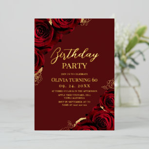 Beautiful Burgundy Red Rose 60th Birthday