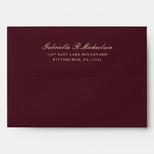 Beautiful Burgundy Return Address Wedding Envelope