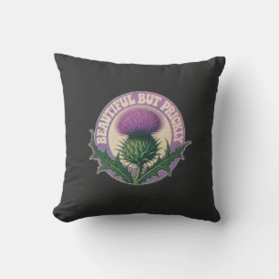 Beautiful But Prickly Vintage Thistle Throw Pillow