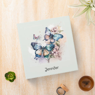 Beautiful Butterflies and Flowers Binder