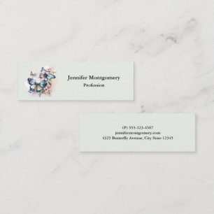 Beautiful Butterflies and Flowers Mini Business Card