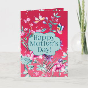 Beautiful Butterflies and Flowers   Mother's Day Card