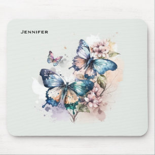 Beautiful Butterflies and Flowers Mouse Pad