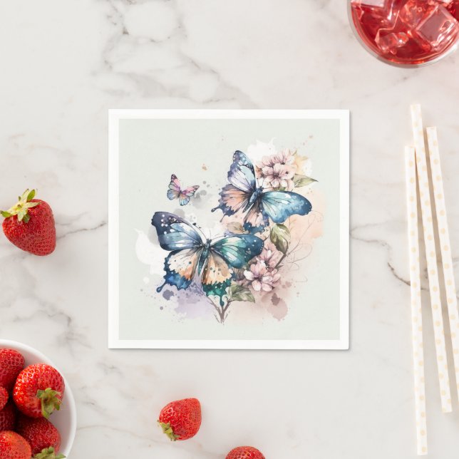 Beautiful Butterflies and Flowers Napkin (Insitu)
