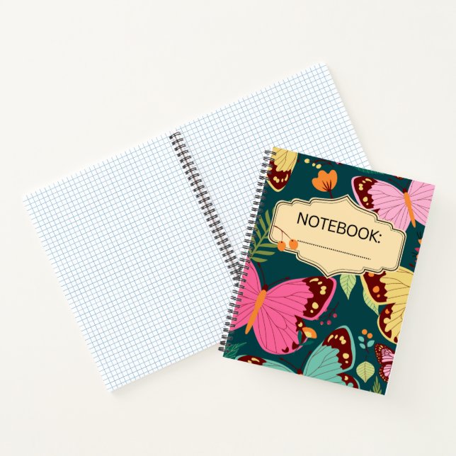 Beautiful Butterflies and Flowers Spiral Notebook (Inside)