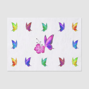 Beautiful butterflies and hibiscus flower tissue paper