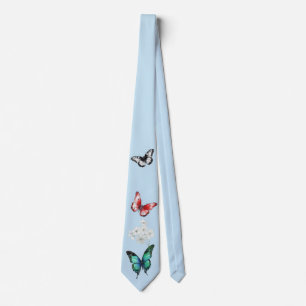 Beautiful Butterflies on an elegant blue  Tie