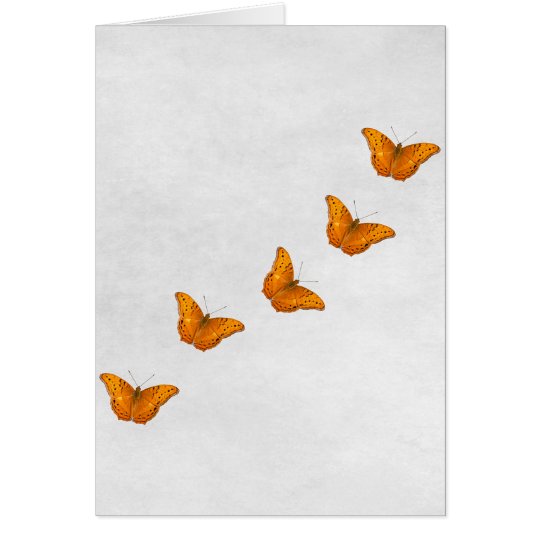 Beautiful butterflies on white vertical card