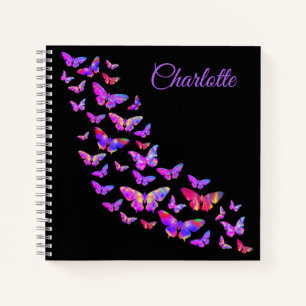 Beautiful butterflies pattern add your Name Notebook