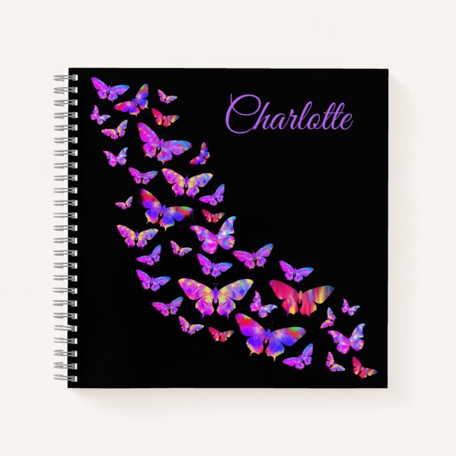 Beautiful butterflies pattern add your Name Notebook (Front)