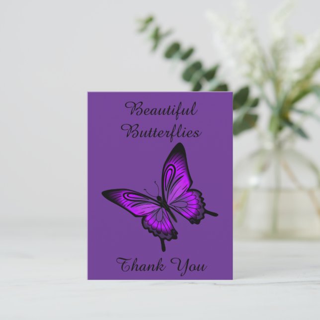 Beautiful Butterflies Thank You Card (Standing Front)