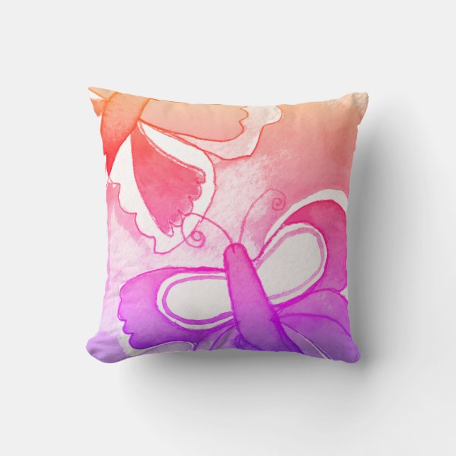 Beautiful butterflies throw pillow (Front)
