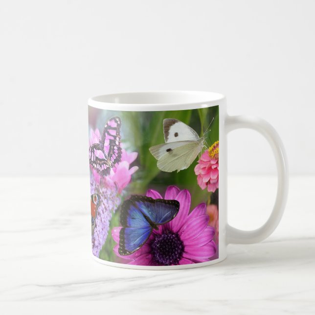Beautiful Butterflies Wild Flowers Love Coffee Mug (Right)