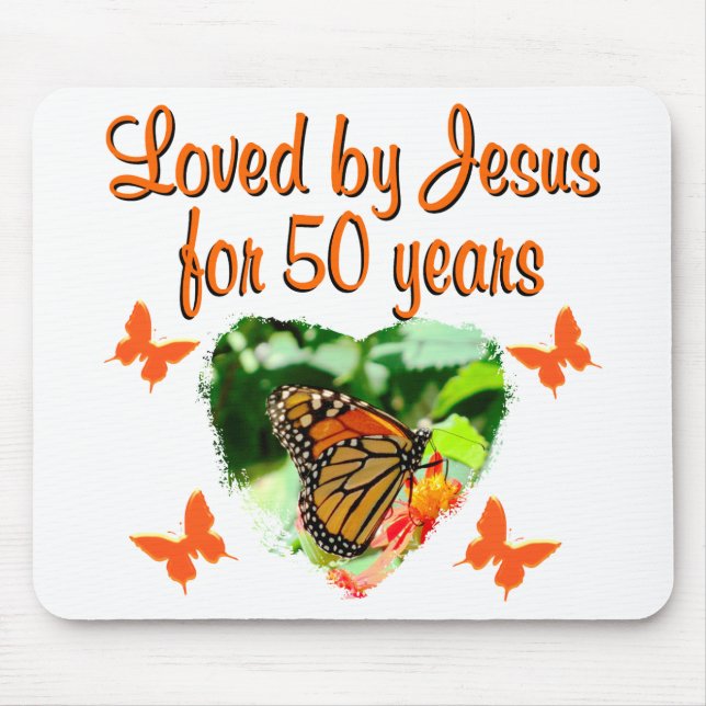 BEAUTIFUL BUTTERFLY 50TH BIRTHDAY DESIGN MOUSE PAD (Front)