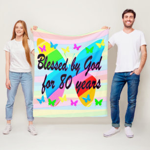BEAUTIFUL BUTTERFLY 80TH BIRTHDAY BLESSING BLANKET