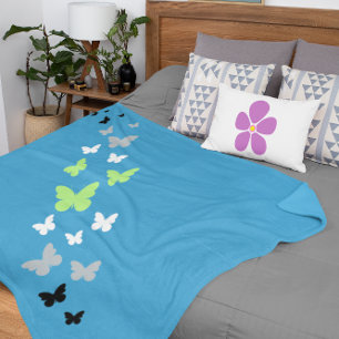 Beautiful Butterfly Agender Pride Sherpa Blanket