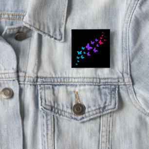 Beautiful Butterfly Androgynous Pride Design 2 Inch Square Button