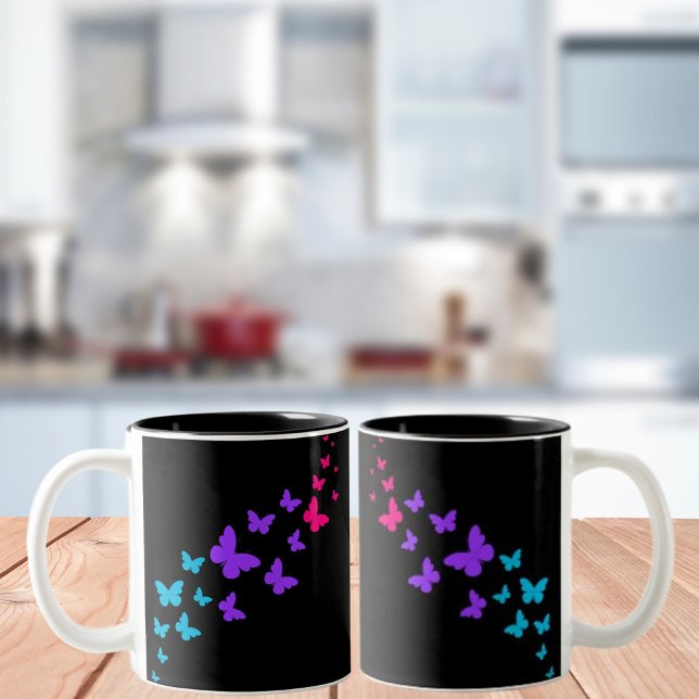Beautiful Butterfly Androgynous Pride Design Two-Tone Coffee Mug (Creator Uploaded)
