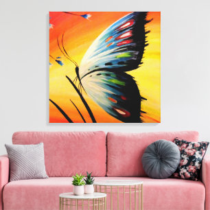 Beautiful Butterfly at Sunrise Canvas Print