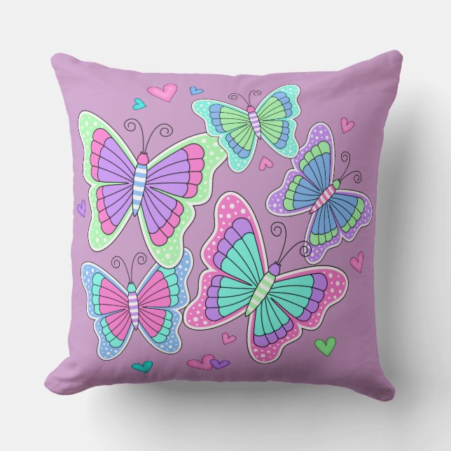 Beautiful Butterfly Bunch Pillow (Front)