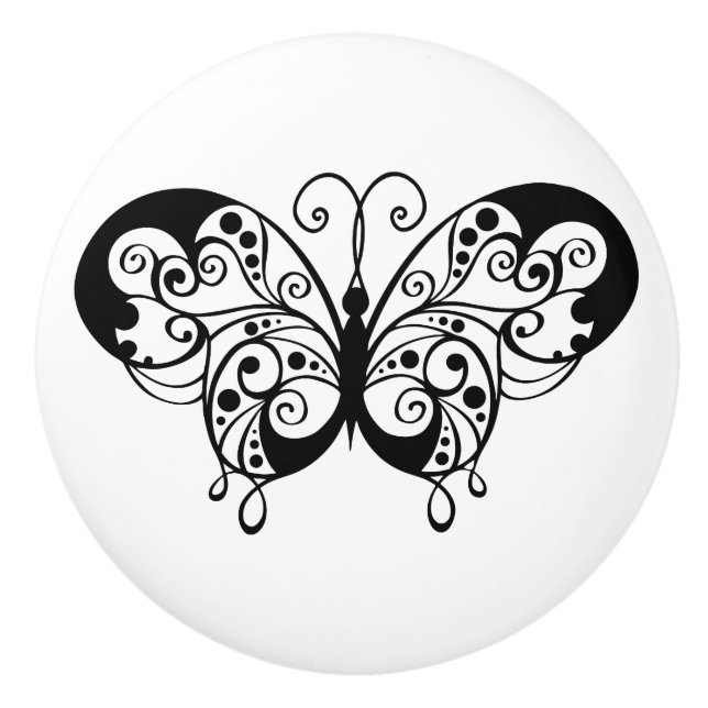 Beautiful Butterfly Ceramic Knob (Front)