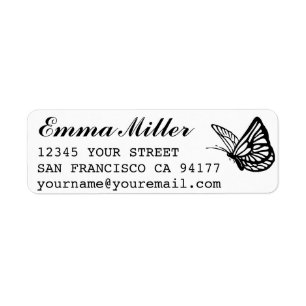 Beautiful Butterfly Custom Name Return Address