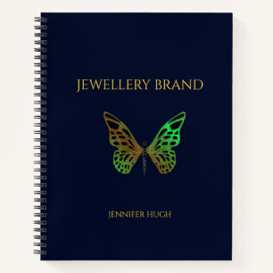 Beautiful butterfly dark blue notebook