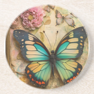 Beautiful Butterfly Design Sandstone Coaster