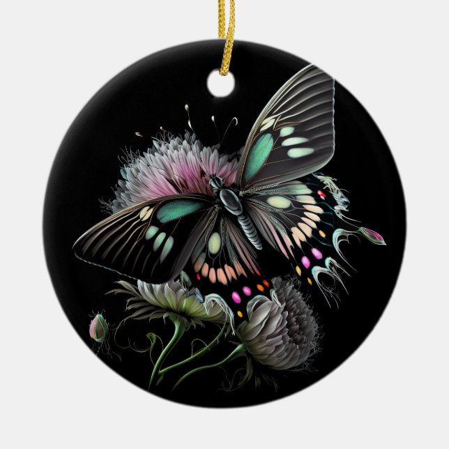 beautiful-butterfly-flower ceramic ornament (Front)