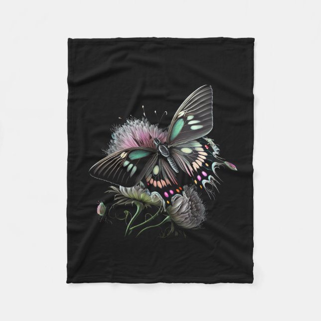 beautiful-butterfly-flower fleece blanket (Front)