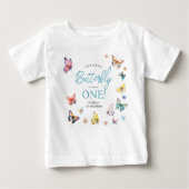Beautiful Butterfly Girl's 1st Birthday  Baby T-Shirt (Front)