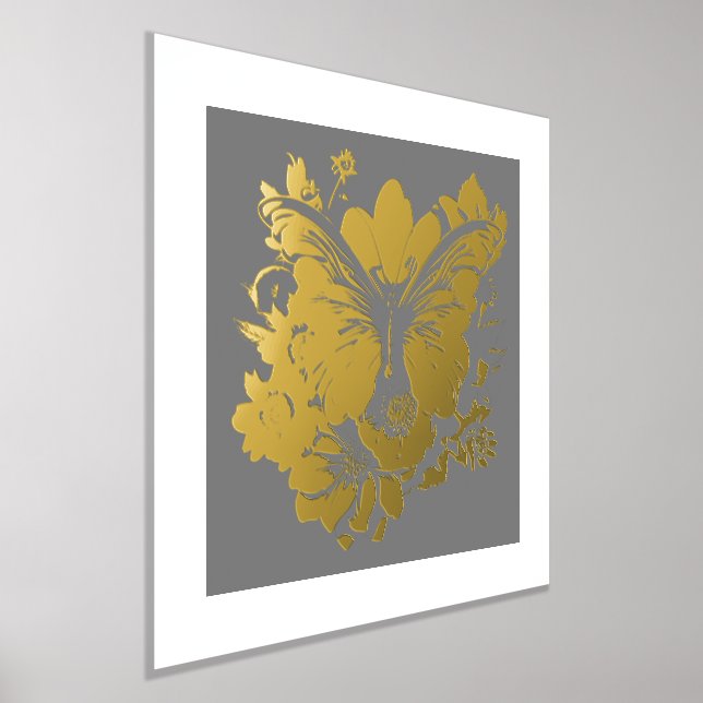Beautiful Butterfly Gold Foil Prints (Laydown)