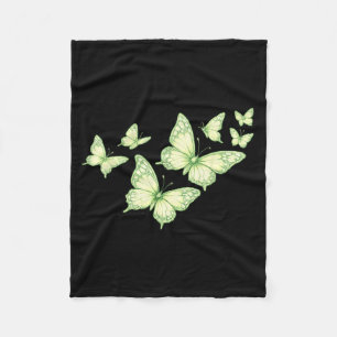 Beautiful Butterfly Green Butterfly Lovers Women Fleece Blanket
