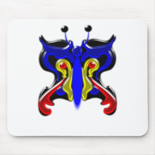 Beautiful butterfly icon glass mouse pad (Front)